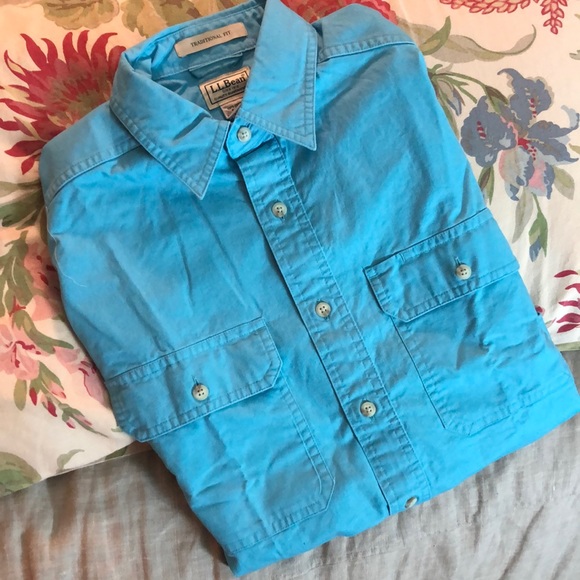 LL BEAN size Small Button down 100% Cotton Traditional Fit Breathable $69 NEW - Picture 2 of 14